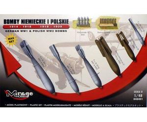 Mirage Hobby 848401 - 1:48 Allemand WWI & Polonais WWII Bombes Max Set