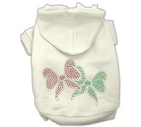 Mirage Products Sweat à Capuche avec nœuds de Noël et Strass Crème Taille S 25,4 cm