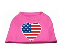 Mirage T-Shirt imprimé Drapeau américain Cœur Taille XL Rose Vif