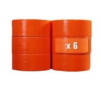 MiragesDesOndes Ruban adhésif toilé orange, 48 mm x 25 m, lot de 6 pièces