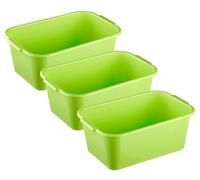 MiraHome Baignoire Domestique Lot de 3 9l 35x24x14,5 cm Vert
