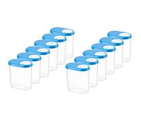 MiraHome Lot de 12 boîtes de conservation 0,3L Bleu - Boîtes de rangement avec couvercle hermétique - Boîte à épices et aliments - Boîtes de conservation avec couvercle - Boîte de rangement avec