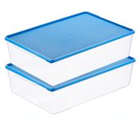 MiraHome Lot de 2 boîtes de congélation rectangulaires de 10 l - Avec couvercle hermétique - Boîtes de conservation transparentes avec couvercle - Boîte de rangement de cuisine pour Mealprep et