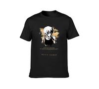 Mirai Nikki Hip Hop Print Unisex 100% Cotton Short-Sleeve T-Shirts Black XXXL