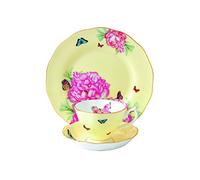 Miranda Kerr par Royal Albert Joy - Tasse, Soucoupe et Assiette 20 cm, Jaune, Lot de 3
