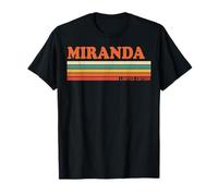 Miranda Rétro Prénom Personnalisé Rayures Vintage T-Shirt