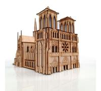 MIRANELLI Puzzle 3D Cathédrale Notre Dame Modèle 3D pour Armare - Kit de construction de découpe laser en bois - Eco-Friendly, 142 pièces