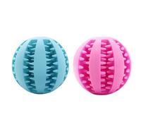 Mira's Pocket Jouet indestructible anti-mastication pour chien, balle en caoutchouc distributrice de friandises pour mâcheurs agressifs, soulagement de la dentition et de l'ennui (bleu ciel et rose