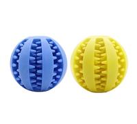 Mira's Pocket Jouet indestructible anti-mastication pour chien, balle en caoutchouc distributrice de friandises pour mâcheurs agressifs, soulagement de la dentition et de l'ennui (bleu et jaune