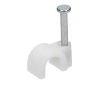 Miratic Attache Cable Ronde pour Fixer des Fils Support en Plastique 100 Pieces Crochet Blanc - Différents Diamètres au Choix (12 mm)