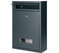 Miratic Boite aux Lettres avec Plaque Nom et Clé en Acier Galvanisé Format A5 (Anthracite)