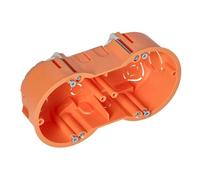 Miratic Boite Encastrement Cloison Sèche (Placo) de Profondeur 45mm Cache Prise Electrique Diamètre 60mm Boite de Derivation à Encastrer dans Plaque de Plâtre (2 postes)