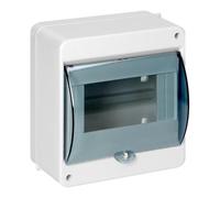 MIRATIC Coffret Electrique en Saillie IP40 Tableau Electrique 1 Rangée avec Porte Fumée Boîtier Modulaire Blanc pour Disjoncteurs Fusibles Inclus Bornier N et PE (6 modules)