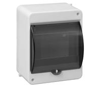 MIRATIC Coffret Electrique en Saillie IP40 Tableau Electrique 1 Rangée avec Porte Fumée Boîtier Modulaire Blanc pour Disjoncteurs Fusibles Inclus Bornier N et PE (5 modules)