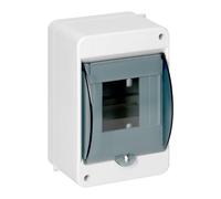 MIRATIC Coffret Electrique en Saillie IP40 Tableau Electrique 1 Rangée avec Porte Fumée Boîtier Modulaire Blanc pour Disjoncteurs Fusibles Inclus Bornier N et PE (4 modules)