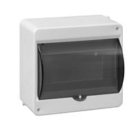 MIRATIC Coffret Electrique en Saillie IP40 Tableau Electrique 1 Rangée avec Porte Fumée Boîtier Modulaire Blanc pour Disjoncteurs Fusibles Inclus Bornier N et PE (8 modules)