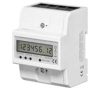 MIRATIC Compteur Electrique Triphasé Numérique 100A 3x230V/400V AC pour Rail DIN 35mm Consometre Electricite avec Écran LCD 6 et 2 Sortie Impulsionnelle S0 400 imp/kWh IP51 Haute Précision de Mesure