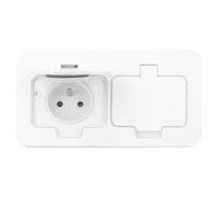 MIRATIC Double Prise Exterieure Etanche Prise Electrique Hermétique Double Installation dans Boîte Mural Type E Protection IP55 (blanc)