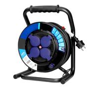 MIRATIC Enrouleur Electrique Professionnel 40m Câble H07RN-F 3x2,5mm² Prise Type E et Disjoncteur Thermique Rallonge Multiprise De Chantier Etanche IP44 Anti-Twist Tambour Robuste avec Frein (3600W)