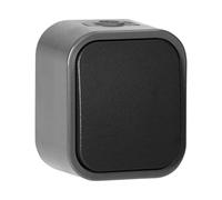 MIRATIC Interrupteur Simple Etanche IP54 Interrupteur Poussoir Saillie Robuste pour Eclairage Interrupteur Mural Exterieur pour Commande d'éclairage Bouton Eclairage Exterieur (gris/noir)