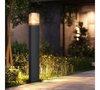 Miratic Lampadaire Exterieur sur Pied Potelet Extérieur E27 Lampe Exterieur sur Pied IP54 - Luminaire Exterieur sur Pied Noir - Max. 15W (sans détecteur de mouvement)