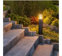 Miratic Lampadaire Exterieur sur Pied Potelet Extérieur E27 Lampe Exterieur sur Pied IP54 - Luminaire Exterieur sur Pied Noir - Max. 15W (sans capteur de mouvement)