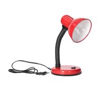 Miratic Lampe De Bureau E27 Avec Bras Articulé Flexible Lampe À Poser 10W En Acier Pour Bureau Chambre Adulte Et Étudiant Lampe Chevet Classique Avec Interrupteur Sans Ampoule (rouge)