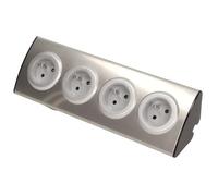 Miratic Multiprise Electrique 4 Voies avec Eclipses de Protection Montage en Saillie à 45° 3680W 16A (4 voies sans câble)