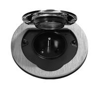 MIRATIC Prise de Courant Encastrable Plan de Travail Cuisine et Bureau Ronde IP55 Étanche avec Clapet de Protection Prise Électrique Murale Type E 16A 3680W Extérieur et Intérieur (aluminium brossé)