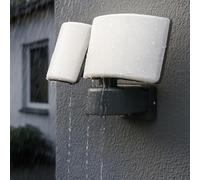 Miratic Projecteur Led Extérieur Double 2x20W - 2x1600lm Blanc Chaud 3000K Eclairage Exterieur Jardin Allée Garage Lampe Exterieure avec Haute Résistance IP65 IK10 (sans détecteur de mouvement)