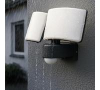 Miratic Projecteur Led Extérieur Double 2x20W - 2x1600lm Blanc Chaud 3000K Eclairage Exterieur Jardin Allée Garage Lampe Exterieure avec Haute Résistance IP65 IK10 (avec détecteur de mouvement)