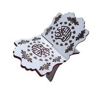 Mirazak - Support Coran en bois sculpté - Porte Coran artisanal -Porte Coran élégant pour un cadeau musulman attentionné - Support livres - Idéal pour la lecture du Coran (Blanc)