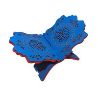 Mirazak - Support Coran en bois sculpté - Porte Coran artisanal -Porte Coran élégant pour un cadeau musulman attentionné - Support livres - Idéal pour la lecture du Coran (Bleu)