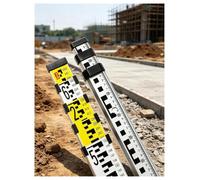 Mire de Nivellement en Aluminium, Mire Télescopique pour Construction | Graduations faciles à lire; Longueur ajustable; Sac de transport inclus，pour routes，agriculture(Standard,700 cm/23.0 ft)