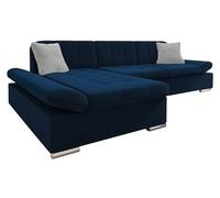 Mirjan24 Canapé d'angle Malwi avec accoudoirs réglables, design canapé d'angle avec fonction couchage et coffre de lit, canapé en forme de L (Kronos 09 + Kronos 09 + Paros 05, canapé d'angle : gauche)