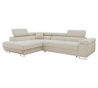 Mirjan24 Canapé d'angle Torezio en velours côtelé avec coffre de lit, appuie-têtes réglables, canapé avec fonction lit, canapé d'angle pour salon, coin rembourré, canapé en forme de L avec fonction