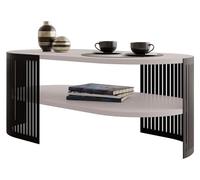 Mirjan24 Fahugin II Table basse avec plateau, forme ovale, pieds en métal, table basse, table de salon, table d'appoint, table de canapé, table à thé (cachemire, noir)