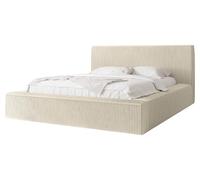 Mirjan24 Gerozza Lit rembourré avec coffre de lit, tissu velours côtelé, lit double, sommier à lattes, pieds antidérapants, lit élégant avec tête de lit rembourrée, lit double (Top Sztruks 02, 180 x