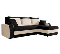 Mirjan24 Kristofer Canapé d'angle design avec fonction convertible, deux tiroirs de lit, fonction lit, canapé en forme de L, méridienne universelle (Mikrofaza 0015 + Mikrofaza 0031)