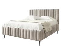 Mirjan24 Lektir Leg, Coffre de lit avec 2 chambres, lit double, sommier à lattes, pieds en métal, lit élégant avec tête de lit rembourrée, cadre de lit, lit double (Fresh 01, 140 x 200 cm)