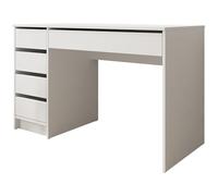 Mirjan24 Loungitude - Bureau 5 tiroirs 120 cm Blanc