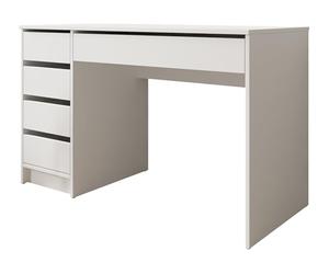 Mirjan24 Loungitude - Bureau 5 tiroirs 120 cm Blanc