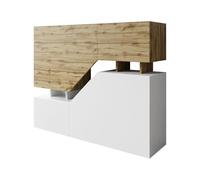 Mirjan24 Nesezi Commode avec 4 portes, buffet, armoire multifonction pour l’entrée, le couloir et le salon (chêne Wotan / blanc)