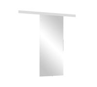 Mirjan24 Système de porte coulissante Mirror Kit complet pour portes coulissantes avec guidage au sol, séparateurs et portes intérieures (blanc + miroir, modèle 80)