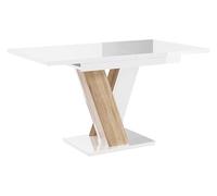 Mirjan24 Table de Salle à Manger Atraks - Rectangulaire - Pratique - Table Extensible Blanc/Chêne Sonoma