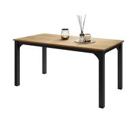 Mirjan24 Table de salle à manger Fagab 160, rectangulaire, table extensible pour cuisine, L : 160-198 x H : 76 x l : 90 cm, table de cuisine, table de salle à manger (noir/chêne Craft Gold)