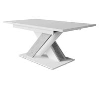 Mirjan24 Table de Salle à Manger Hubara - Table Extensible Pratique - Table de Salle à Manger rectangulaire (Blanc Mat/béton)