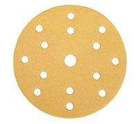 Mirka Gold Papier abrasif universel Ø 150mm Disques abrasifs autoagrippant 15 trous, grain P120, 100 pces / Pour poncer le plâtre, l'enduit, les panneaux de particules, le bois, la peinture
