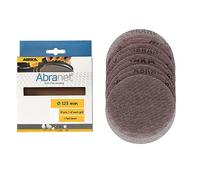 MIRKA Abranet Lot de 10 Disques Abrasifs en Maille de 125 mm - Grains P80 à P600 + Support de Protection - Pour Ponceuses Excentriques et Ponceuses