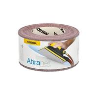 MIRKA Abranet Rouleau de ponçage filet 75 mm x 10 m autoagrippant - grain P80-1 rouleau - pour poncer le bois, le mastic, la peinture, le plastique - 545BI001803R